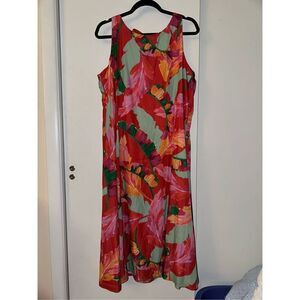 Chicos Women’s Tie-Back Foliage Print Trapeze Dress Size 2 (12/L) EUC